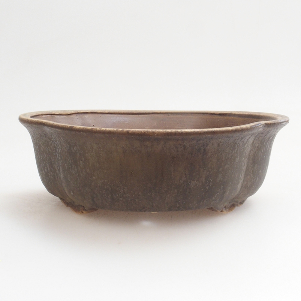 Bonsaischale aus Keramik 10 x 8,5 x 4 cm, braun