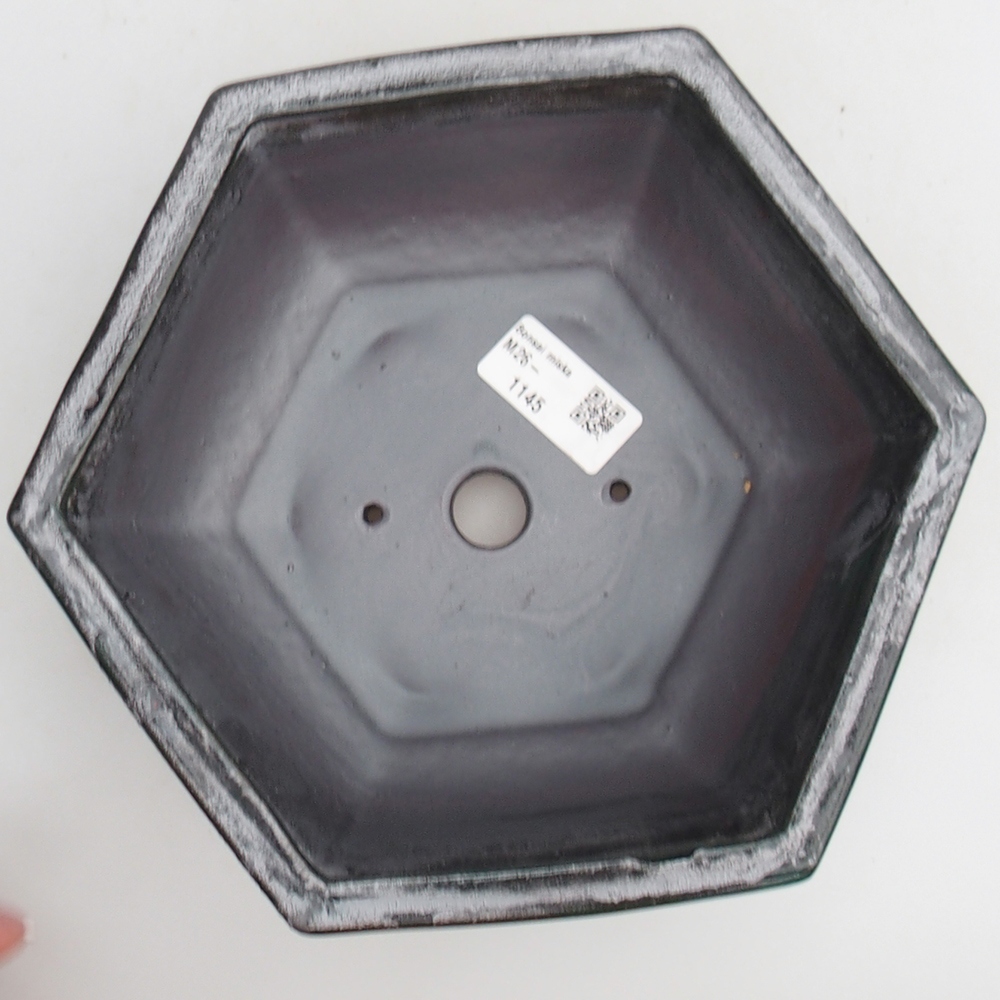 Bonsaischale aus Keramik 21 x 18 x 7,5 cm, metallfarben