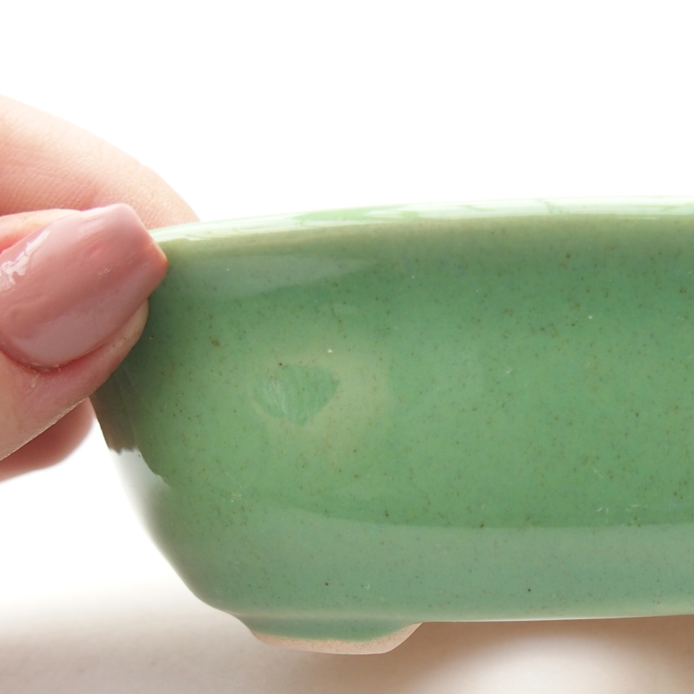 Bonsaischale aus Keramik 11 x 8,5 x 4 cm, grün