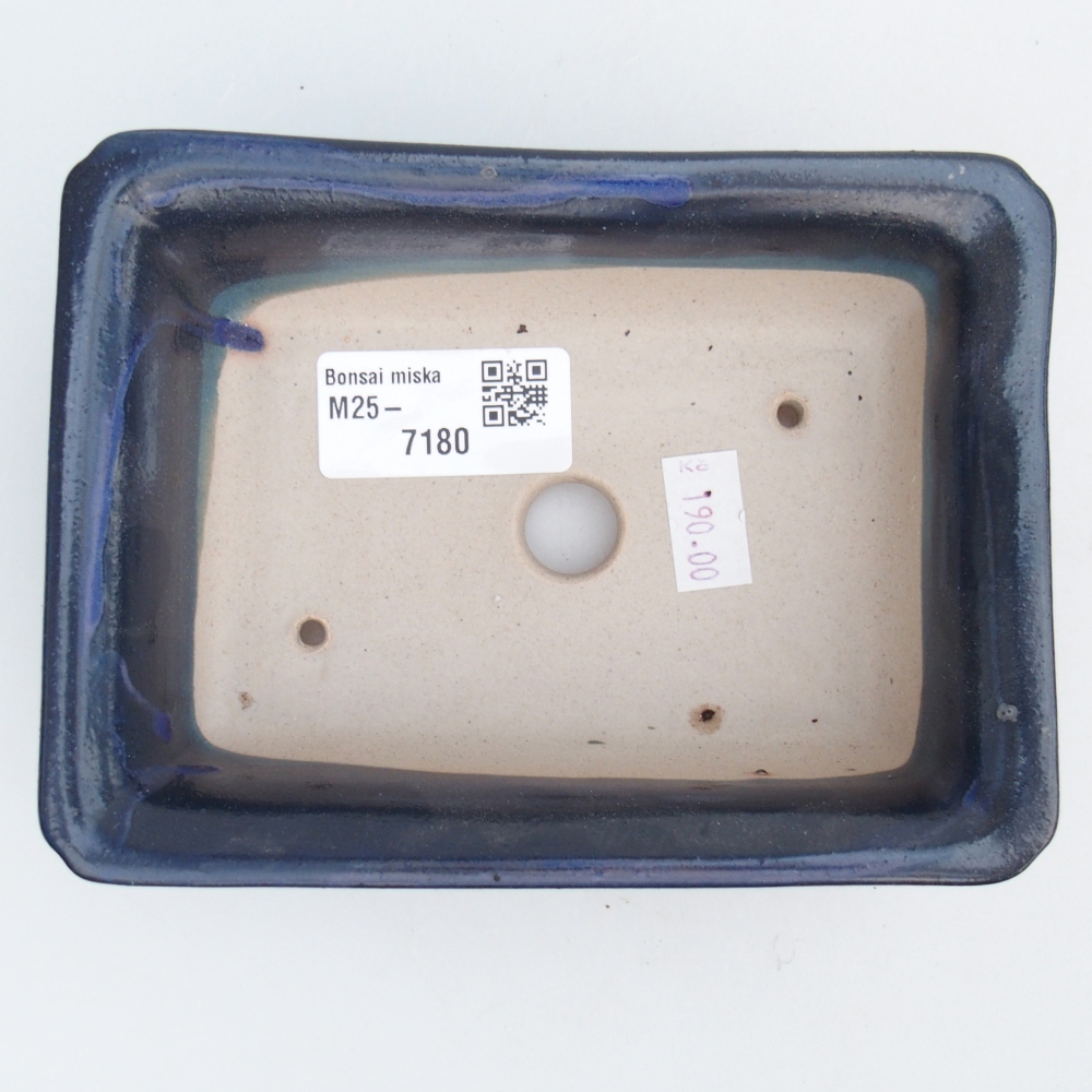 Bonsaischale aus Keramik 14 x 10,5 x 4 cm, Farbe blau