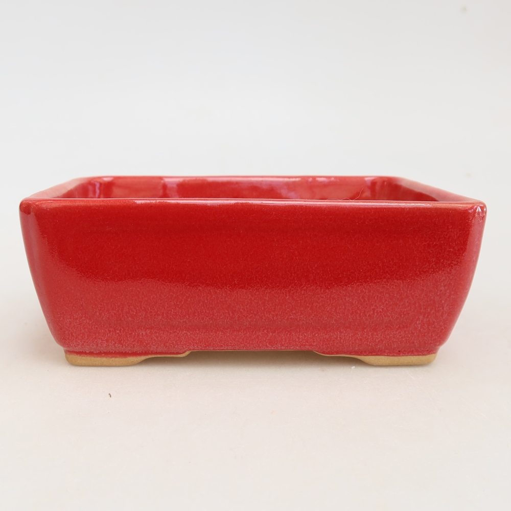 Keramik-Bonsai-Schale 13 x 9 x 5 cm, Farbe: rot