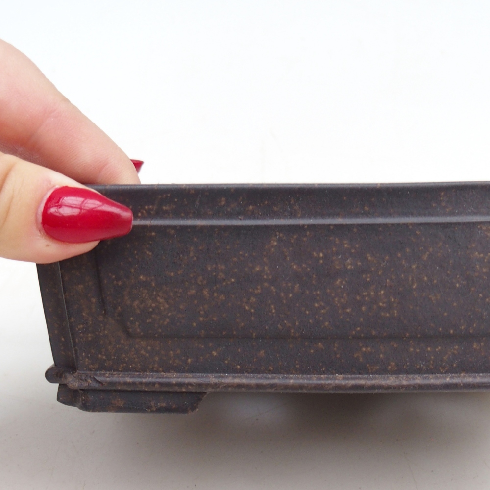 Bonsaischale aus Keramik 15 x 11,5 x 5 cm, Farbe bräunlich ocker