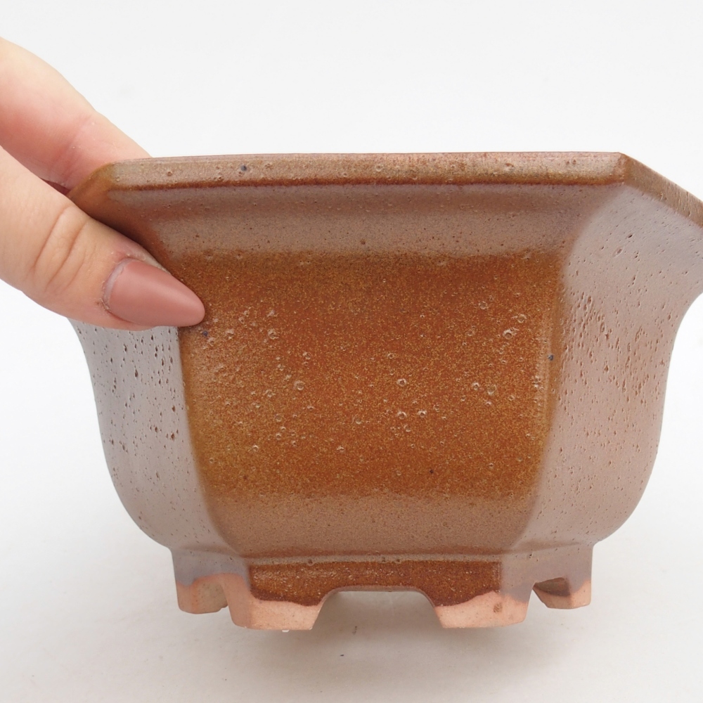 Bonsaischale aus Keramik 18,5 x 16,5 x 9 cm, braun