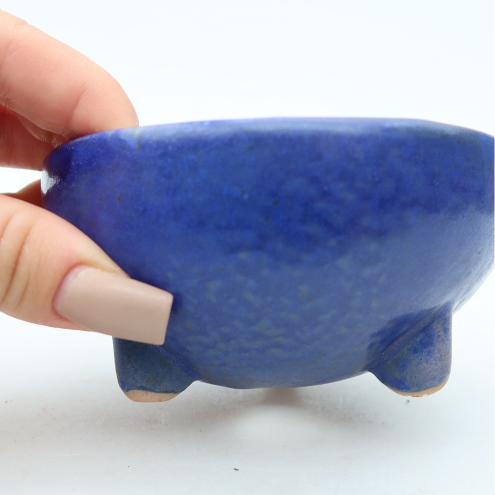 Bonsaischale aus Keramik 10 x 10 x 5 cm, Farbe blau