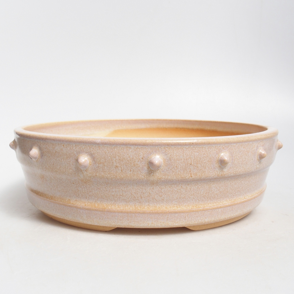 Bonsaischale aus Keramik 22 x 22 x 6,5 cm, Farbe beige