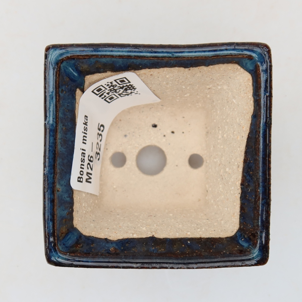 Keramik-Bonsai-Schale, 5,5 × 5,5 × 4 cm, Farbe: Blau