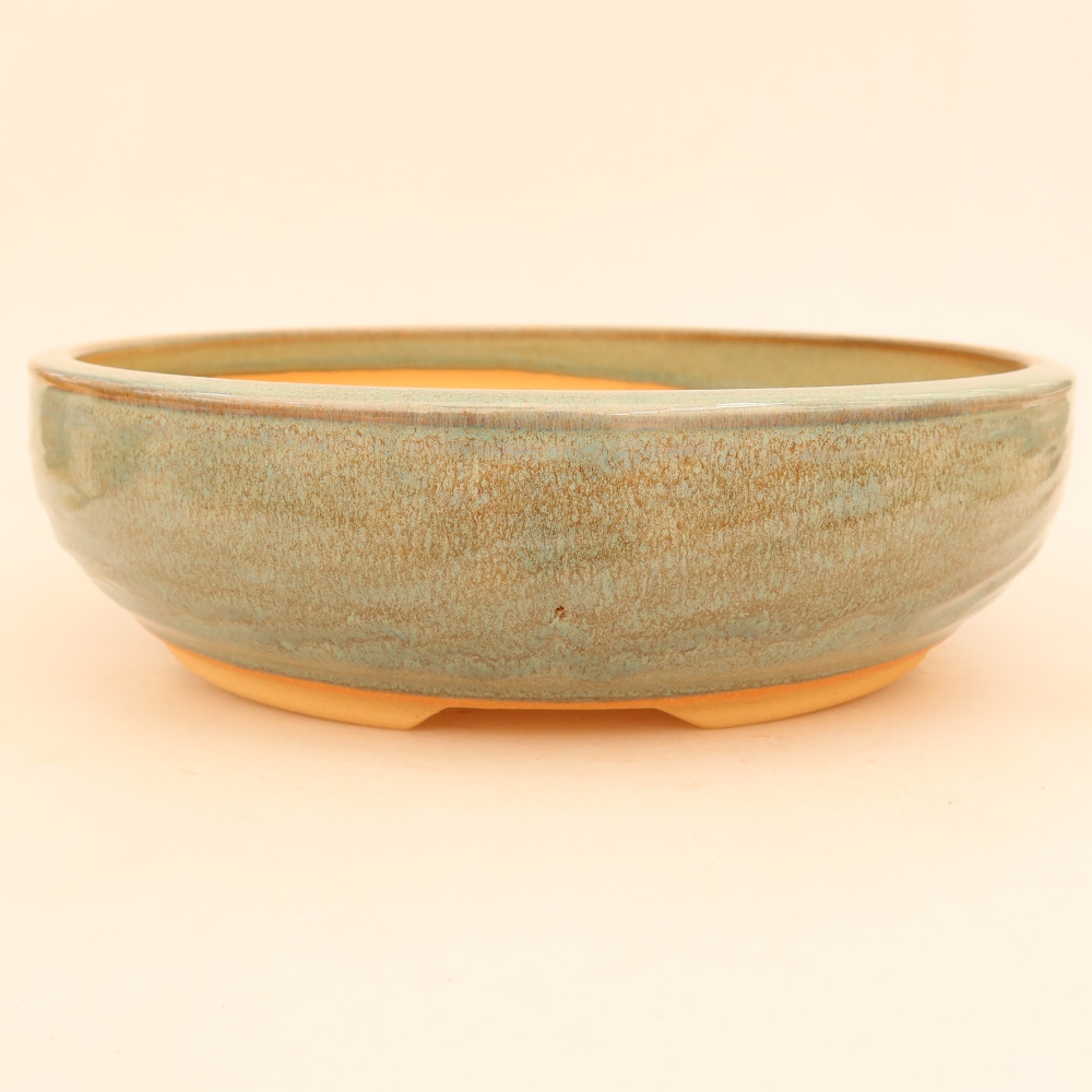 Keramik-Bonsai-Schale 26,5 x 26,5 x 7 cm, Farbe: grün