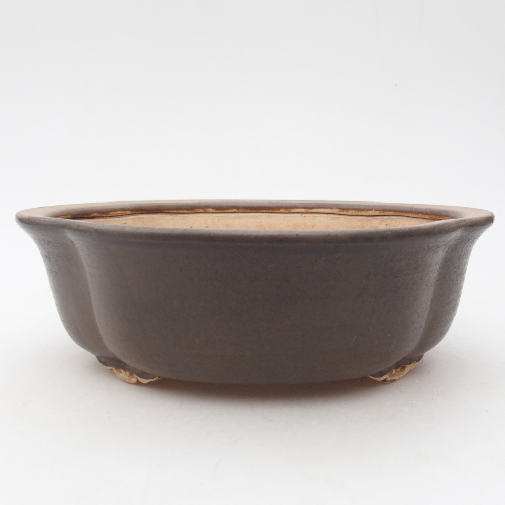 Bonsaischale aus Keramik 18,5 x 17 x 6 cm, braun