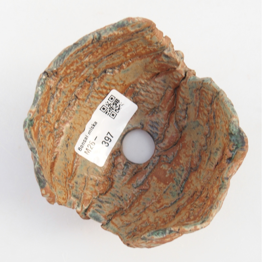 Keramikschale 9,5 x 9,5 x 6,5 cm , Farbe braun-grün