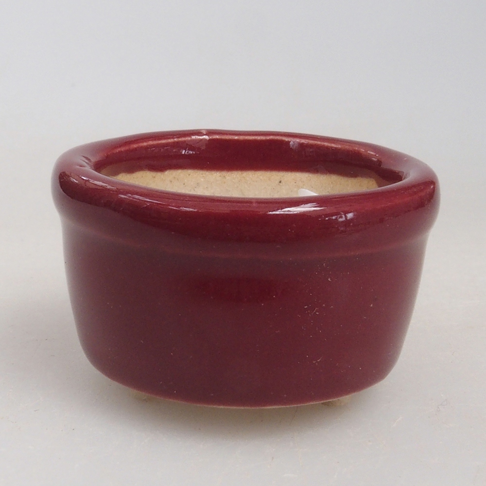 Mini-Bonsaischale 3,5 x 3,5 x 2,5 cm, bordeauxrot
