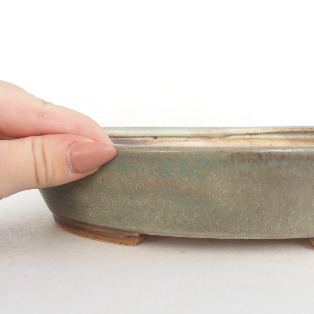 Bonsaischale aus Keramik 22,5 x 20 x 4,5 cm, grün