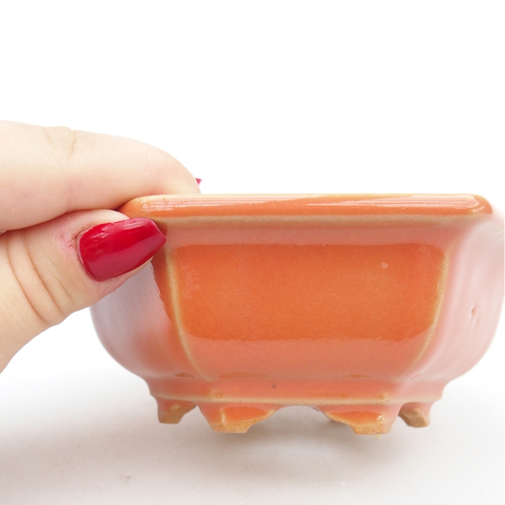 Bonsaischale aus Keramik 12 x 10,5 x 4,5 cm, orange