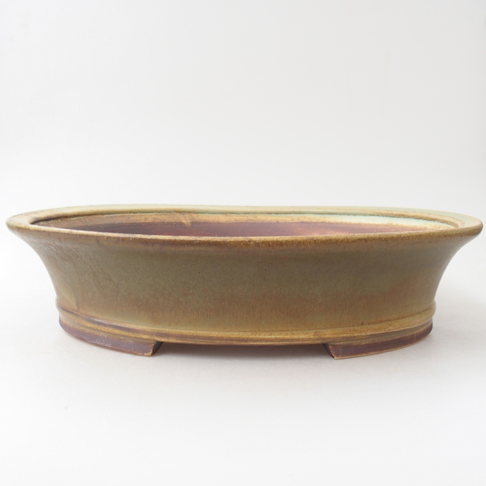 Bonsaischale aus Keramik 32 x 29 x 7,5 cm, grün