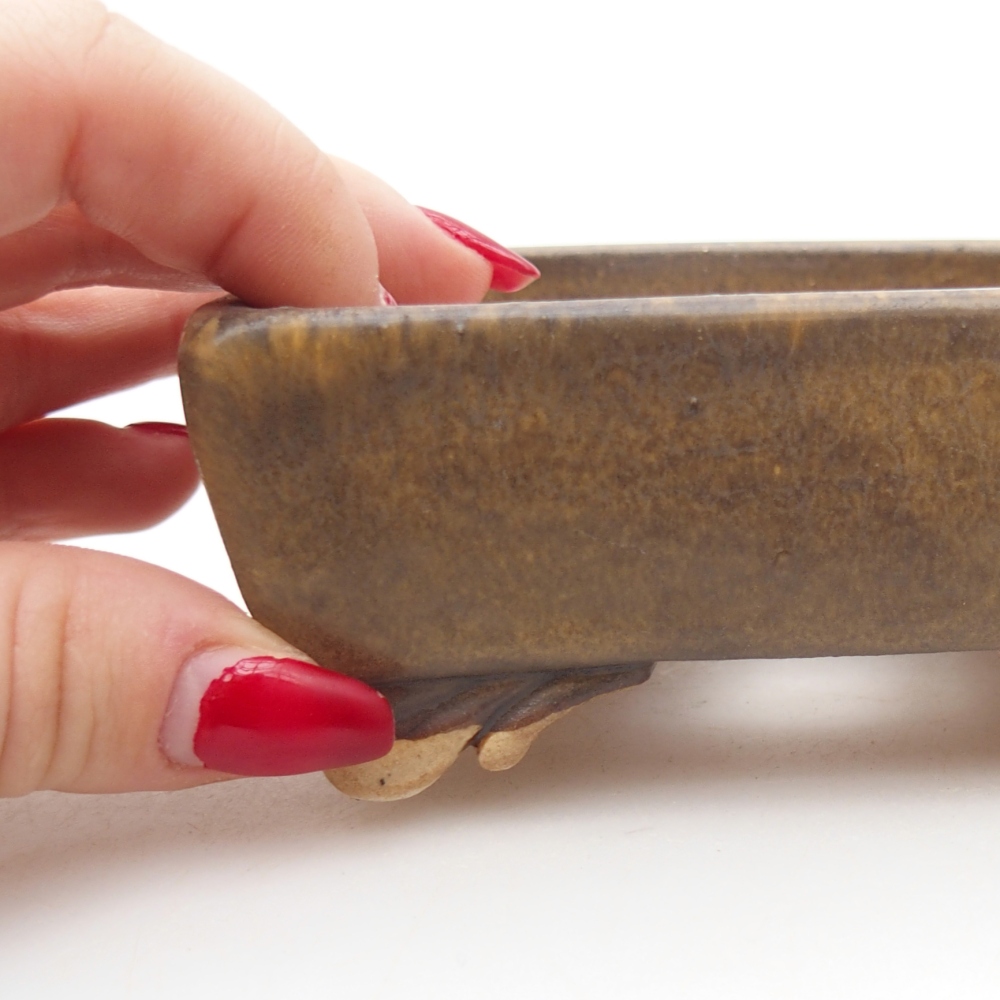 Bonsaischale aus Keramik 10 x 8 x 4 cm, braun