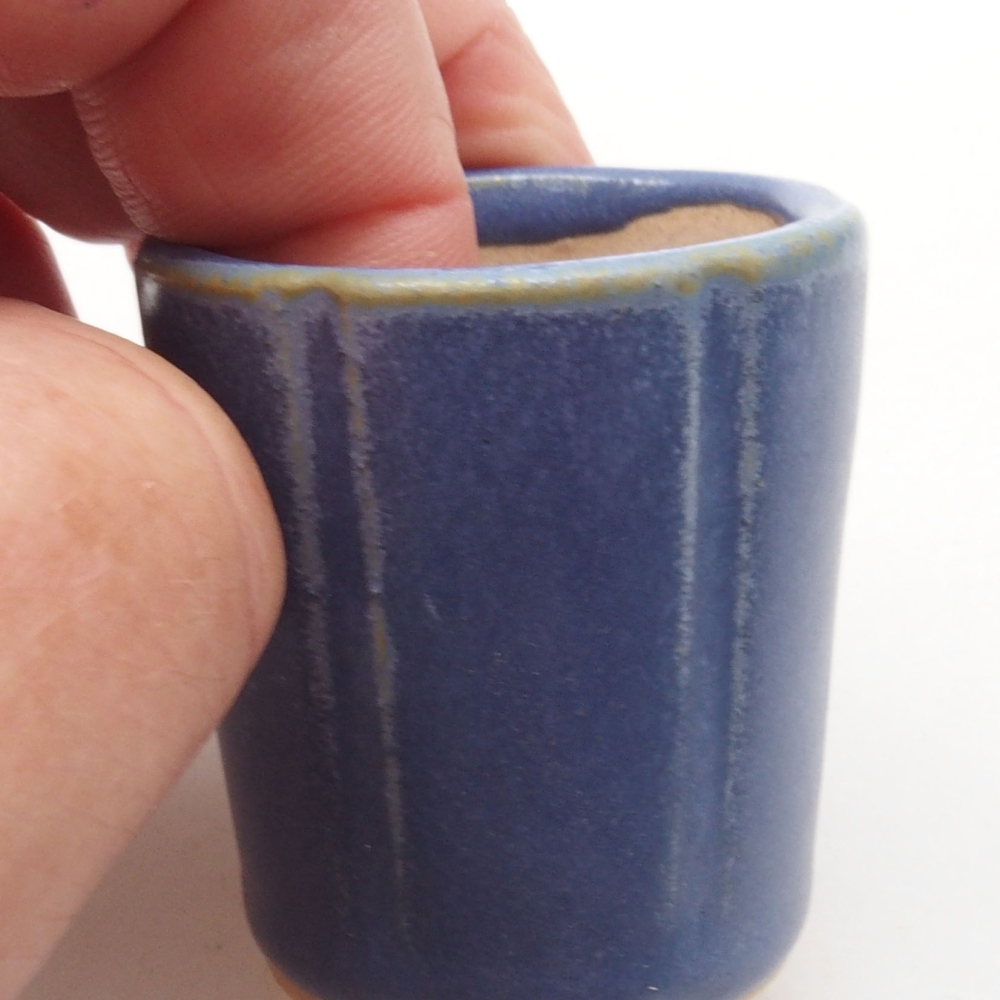 Mini-Bonsaischale 3,5 x 3,5 x 4 cm, Farbe blau