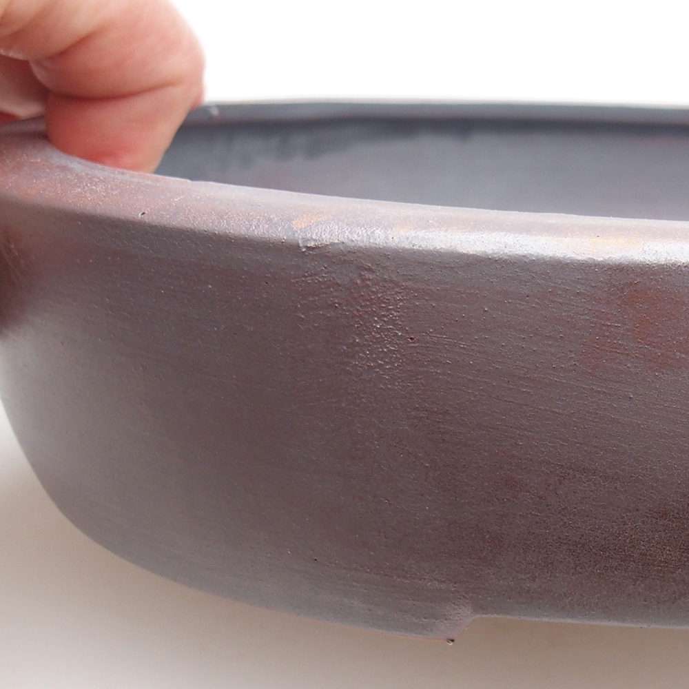 Bonsaischale aus Keramik 26 x 20 x 5 cm, metallfarben