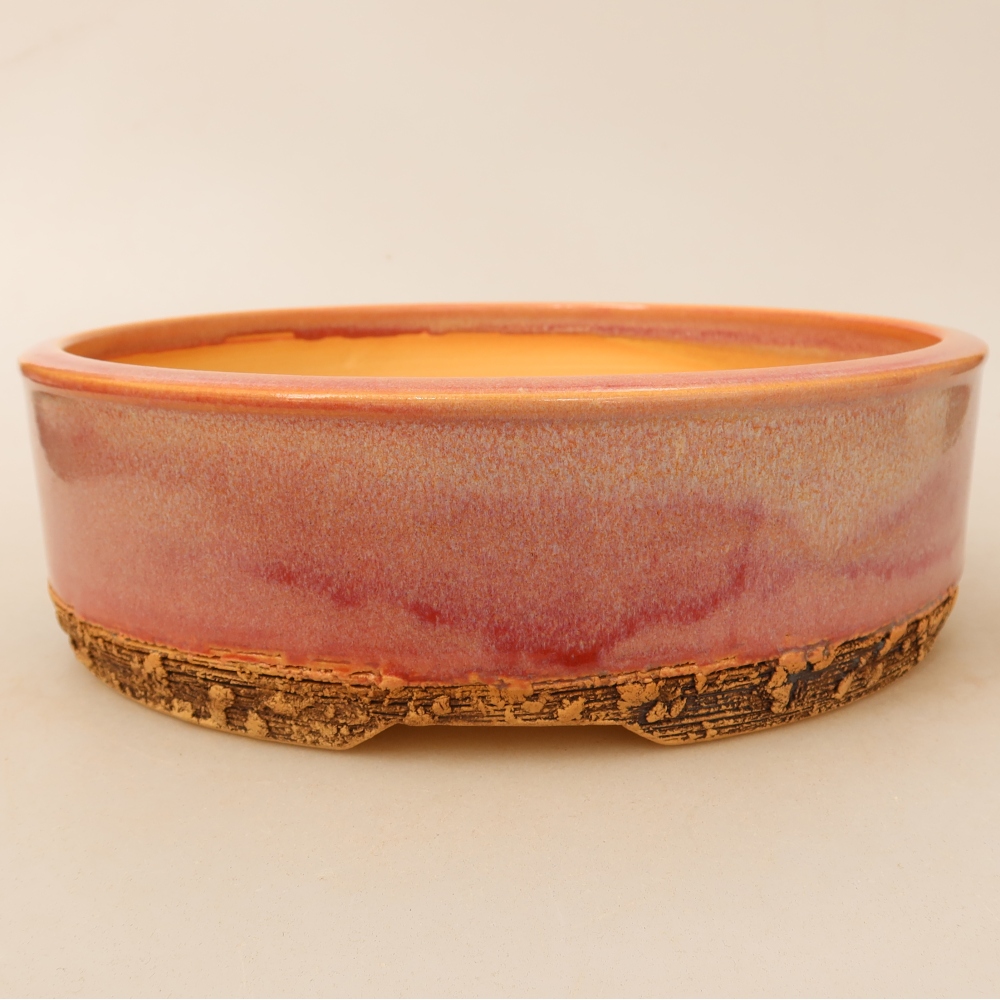 Keramik-Bonsai-Schale 23,5 x 23,5 x 7 cm, Farbe: Rosa