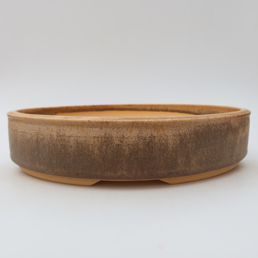 Keramik-Bonsai-Schale, 26,5 x 26,5 x 5,5 cm, Farbe: Braun