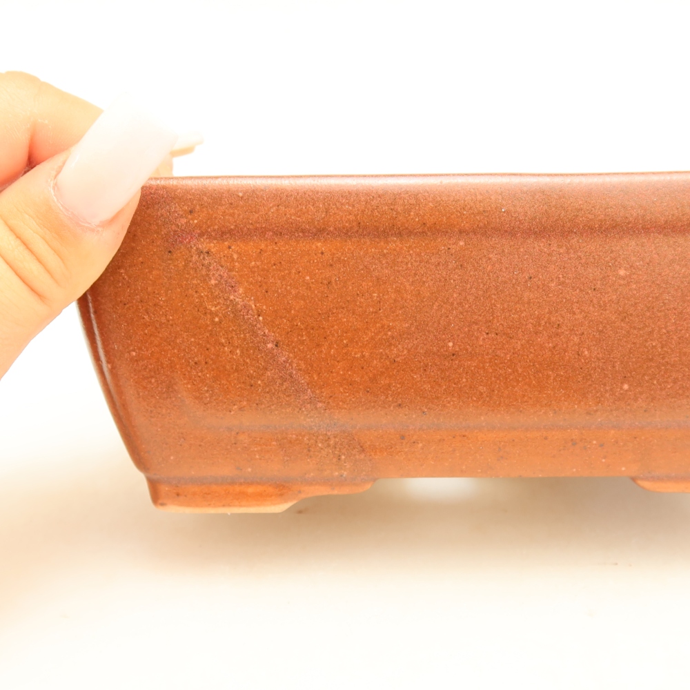 Bonsaischale aus Keramik 16 x 12 x 6 cm, bordeauxrot