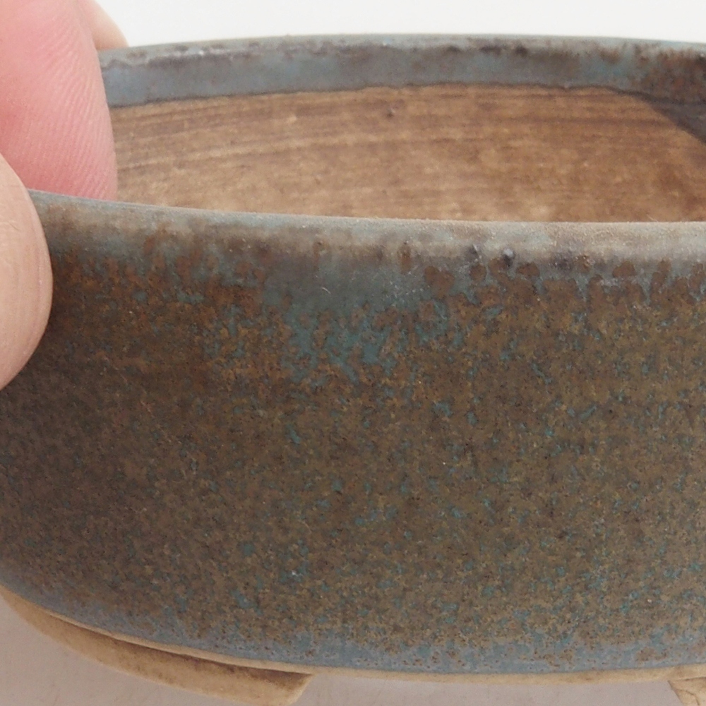 Bonsaischale aus Keramik 10 x 8,5 x 4 cm, braun