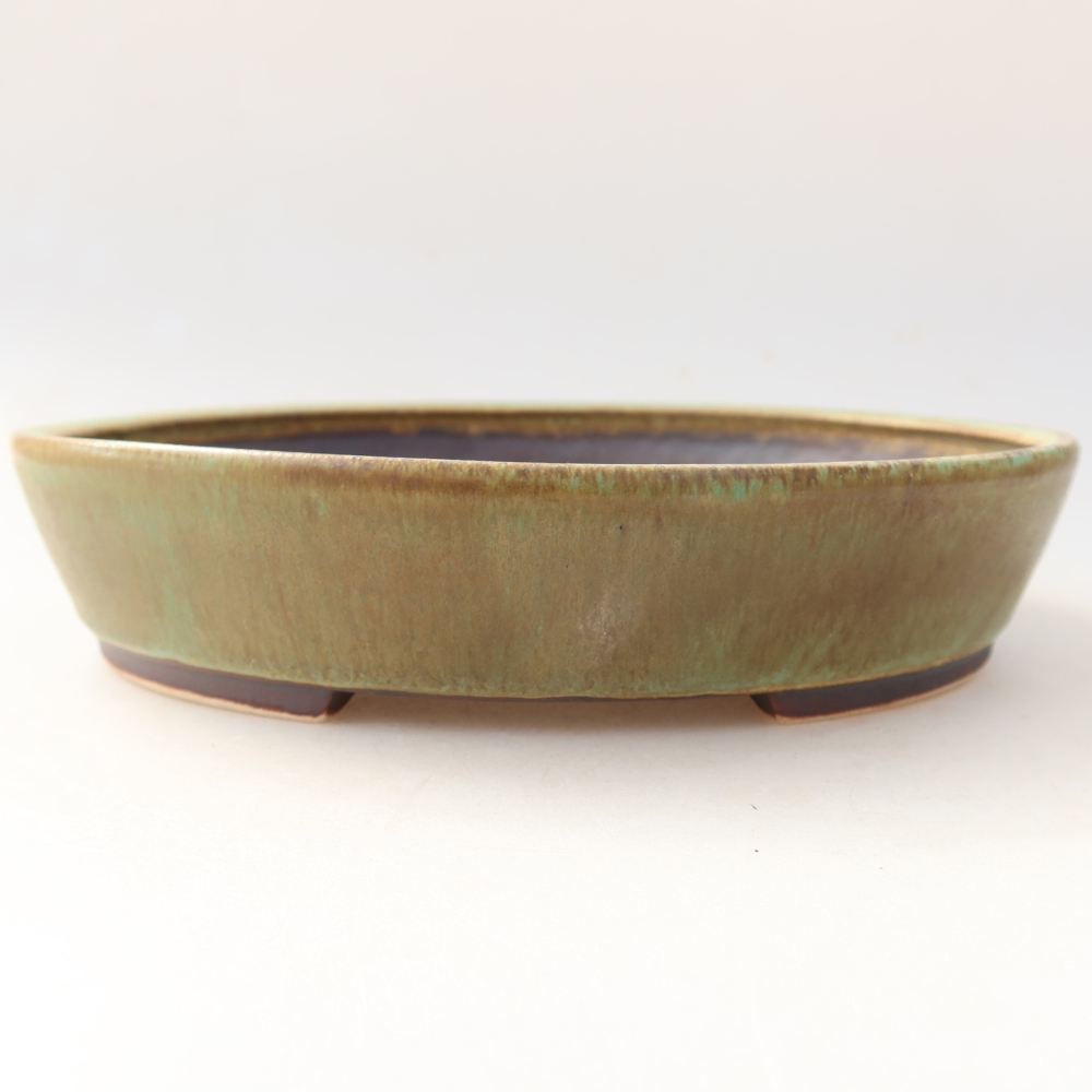 Bonsaischale aus Keramik 21 x 19 x 4,5 cm, grün