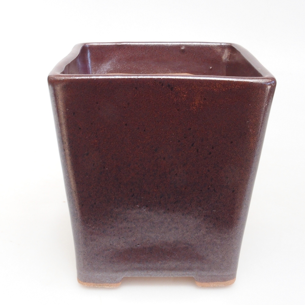 Bonsaischale aus Keramik 10,5 x 10,5 x 11,5 cm, braun