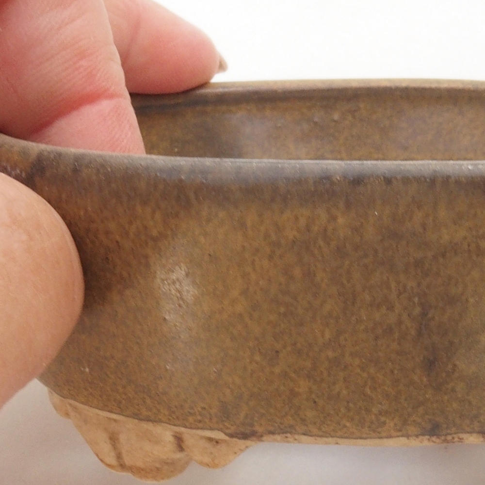 Bonsaischale aus Keramik 10 x 8,5 x 4 cm, braun