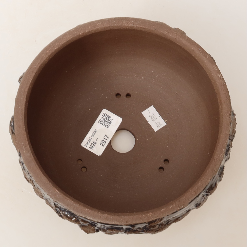 Keramik-Bonsai-Schale 16 x 16 x 8 cm, Farbe: braun