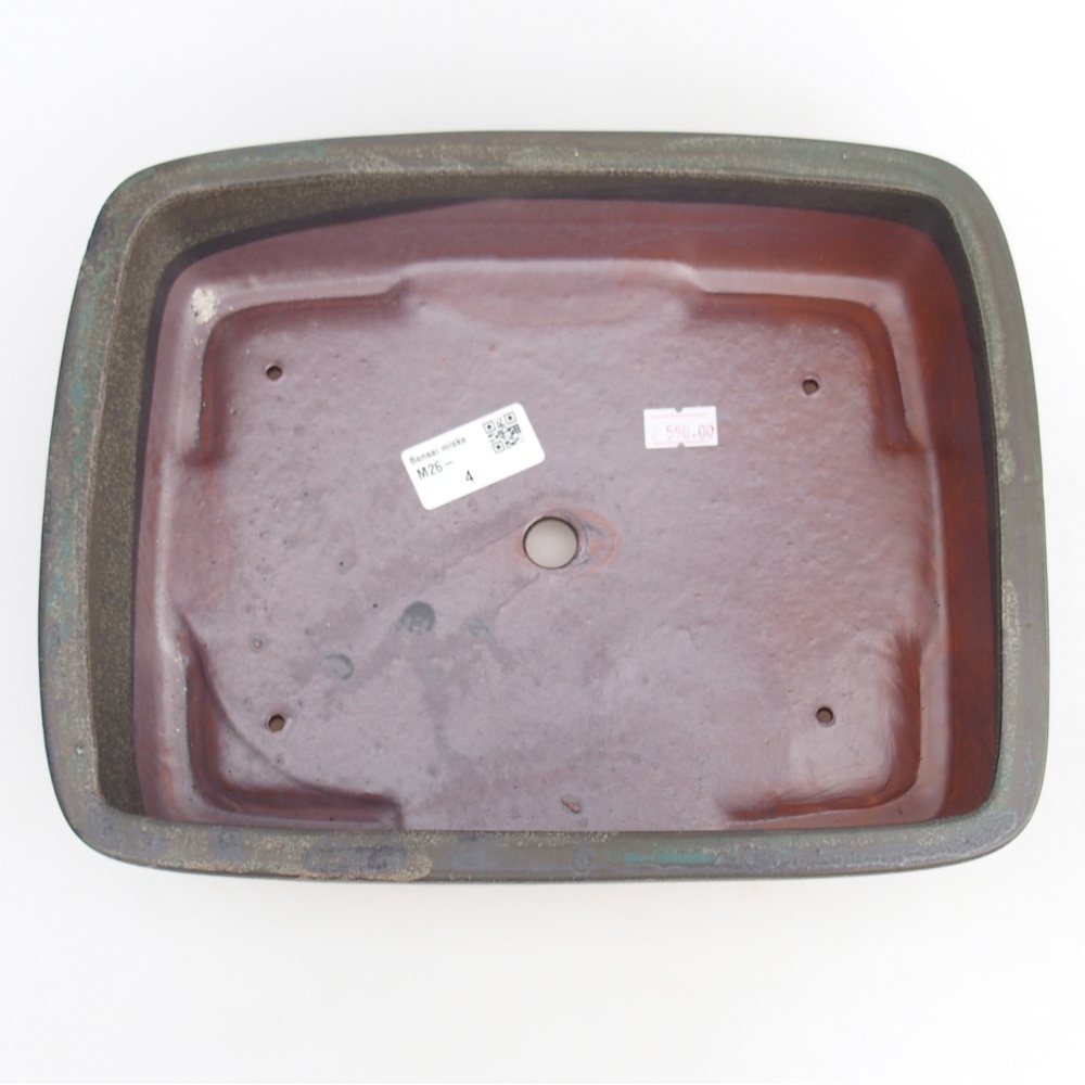 Bonsaischale aus Keramik 26,5 x 20,5 x 7 cm, grau