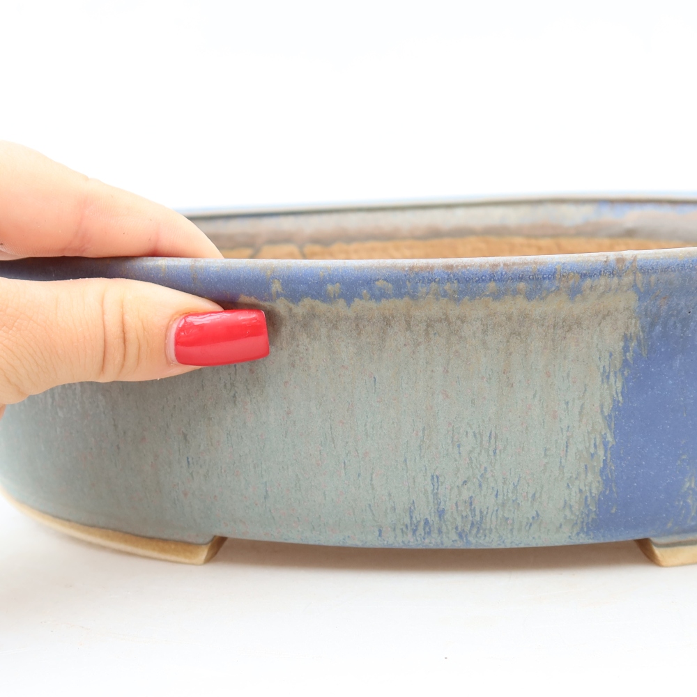 Keramik-Bonsai-Schale, 31 x 27 x 7,5 cm, Farbe: Blau