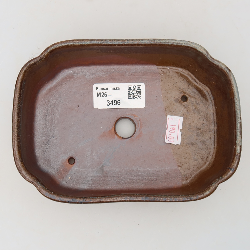 Keramik-Bonsai-Schale, 16 x 11,5 x 4 cm, Farbe: braun