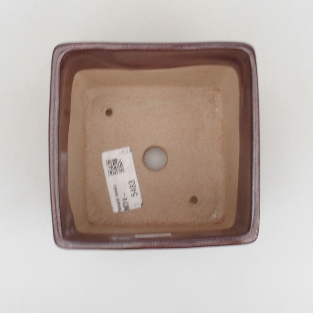 Bonsaischale aus Keramik 11 x 11 x 8,5 cm, braun