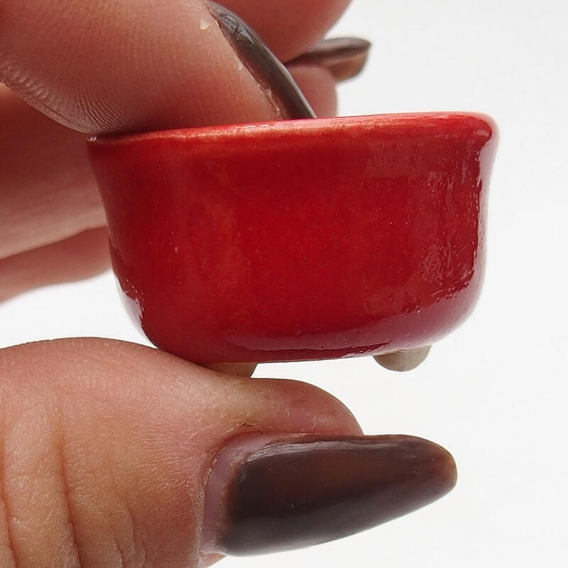 Mini-Bonsaischale 2,5 x 2,5 x 1,5 cm, Farbe rot