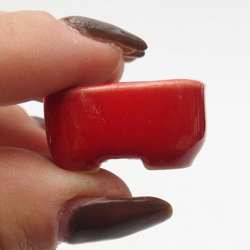 Mini-Bonsaischale 2 x 1,5 x 1 cm, Farbe rot
