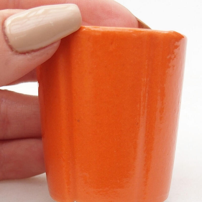Mini-Bonsaischale 4 x 4 x 4,5 cm, orange
