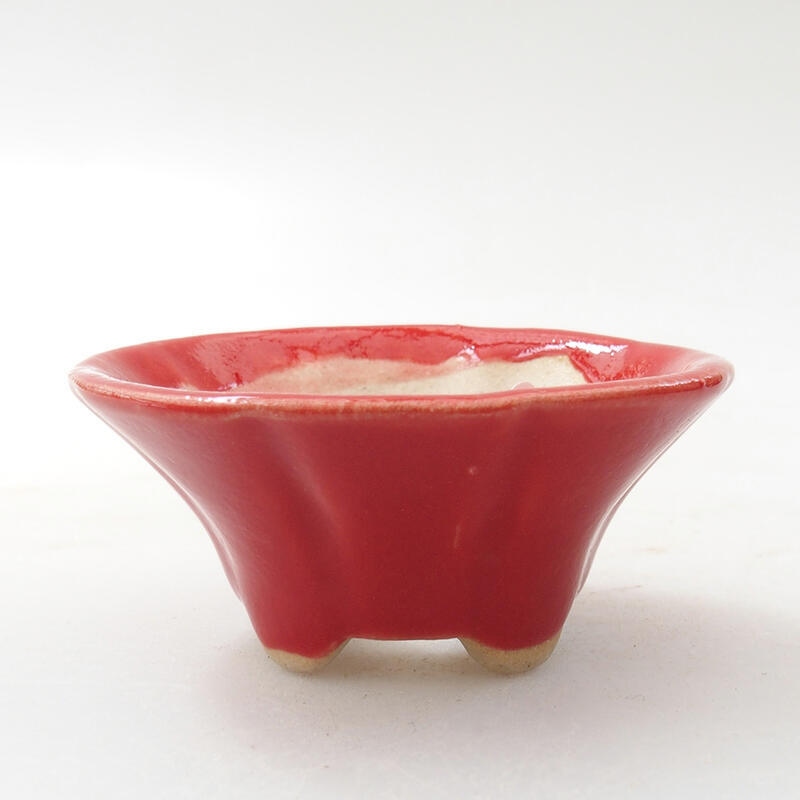 Mini-Bonsaischale 5,5 x 5,5 x 2,5 cm, Farbe rot