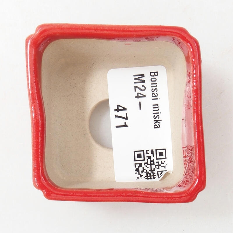Mini-Bonsaischale 5 x 5 x 3,5 cm, Farbe rot