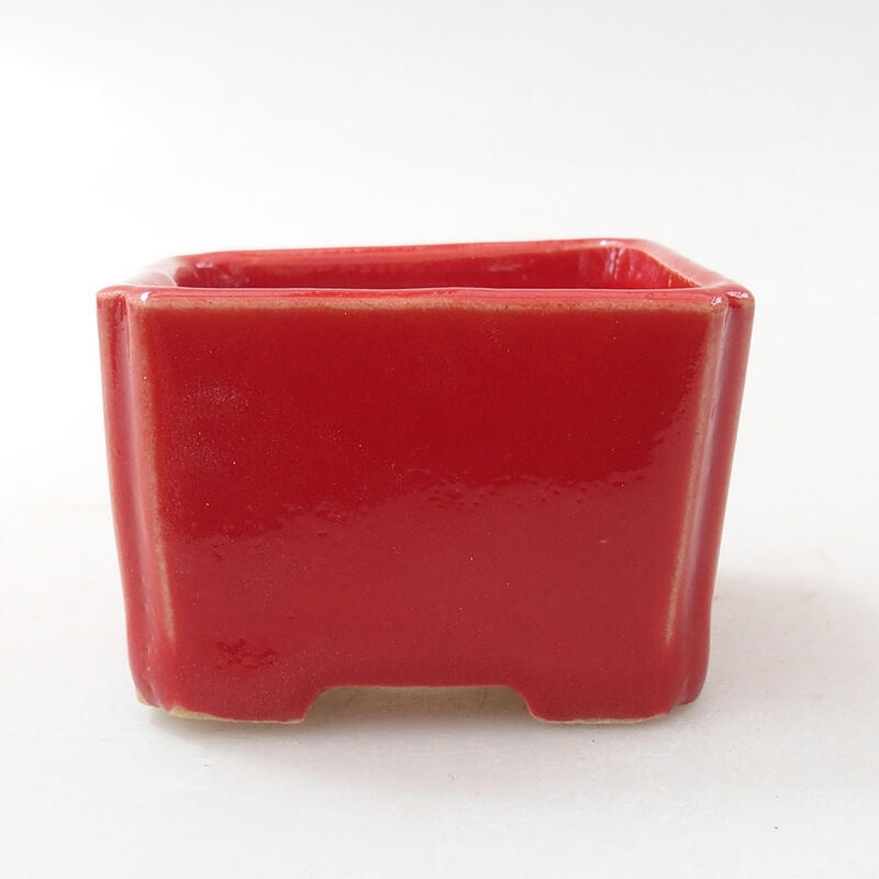 Mini-Bonsaischale 5 x 5 x 3,5 cm, Farbe rot