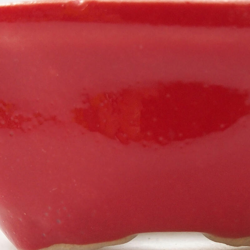Mini-Bonsaischale 6,5 x 6,5 x 2,5 cm, Farbe rot
