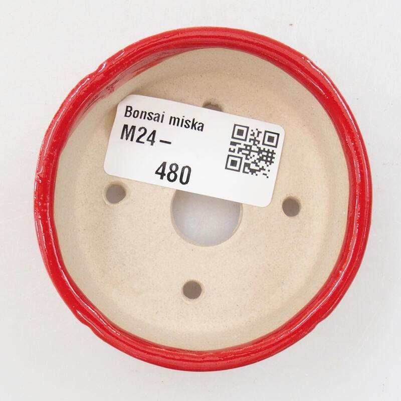 Mini-Bonsaischale 7 x 7 x 3 cm, Farbe rot