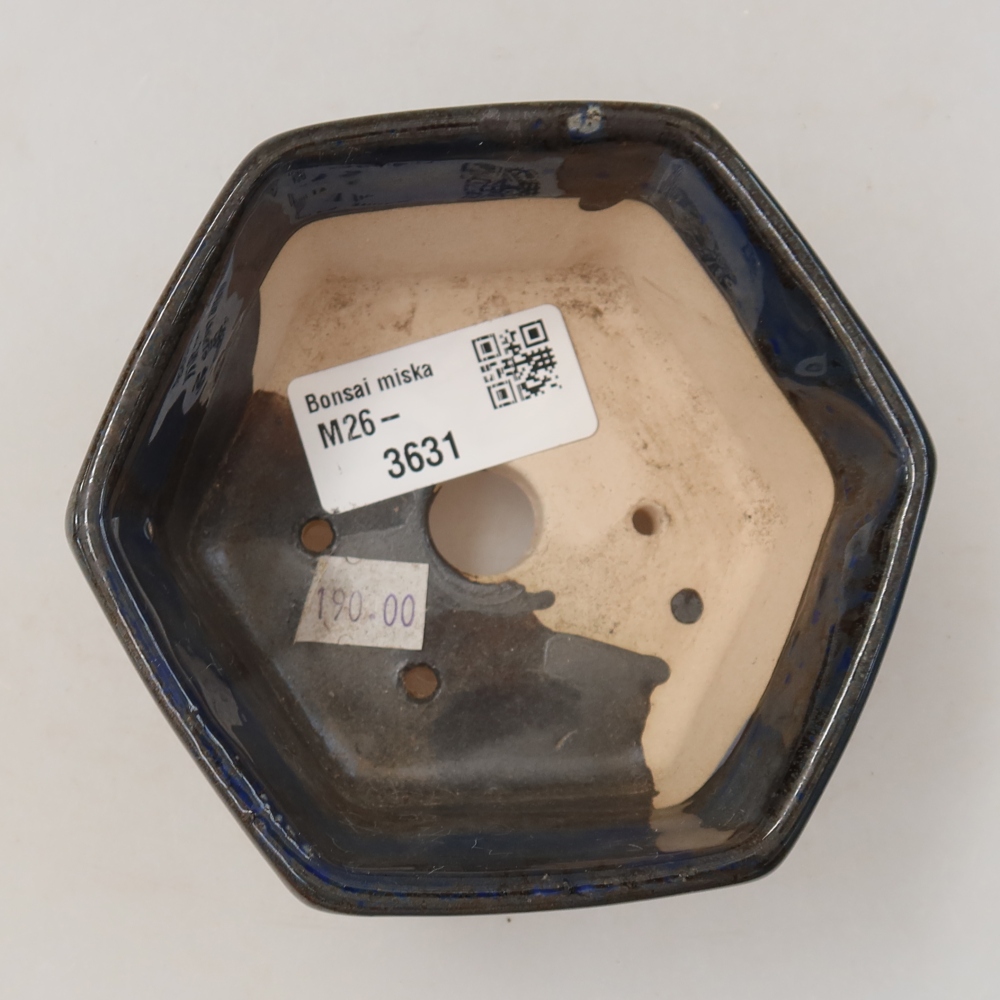 Bonsaischale aus Keramik 10 x 9 x 5 cm, Farbe blau