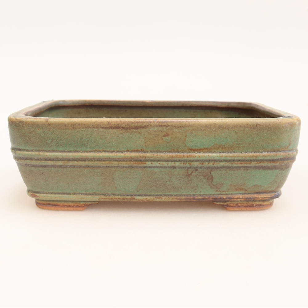 Keramik-Bonsai-Schale, 17 x 12,5 x 5,5 cm, Farbe: grün