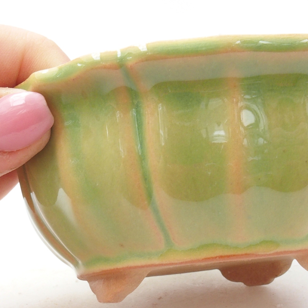 Bonsaischale aus Keramik 11 x 11 x 5 cm, grün