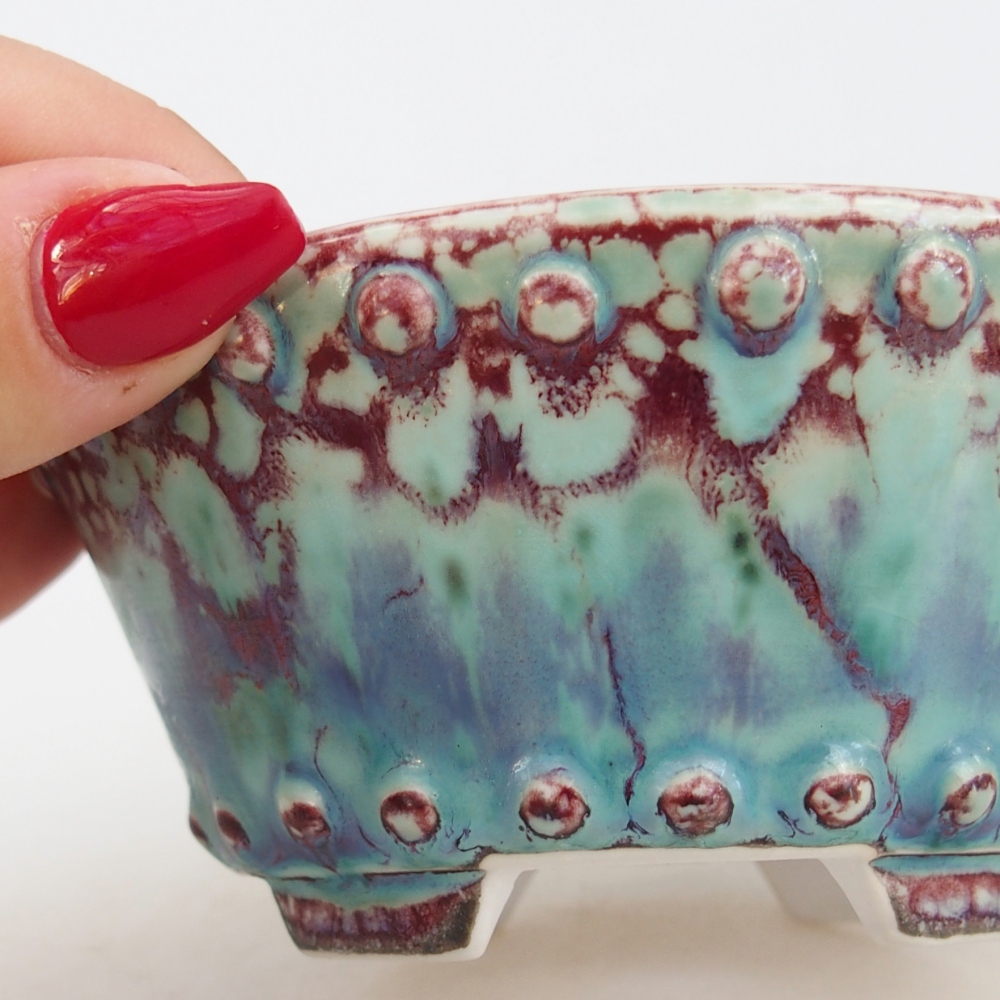 Bonsaischale aus Keramik 10,5 x 10,5 x 5 cm, grün