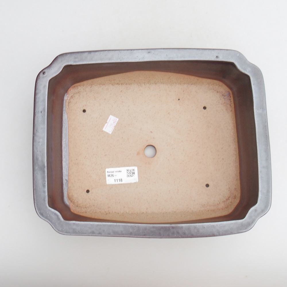 Bonsaischale aus Keramik 27 x 21 x 7 cm, Farbe schwarz-rot