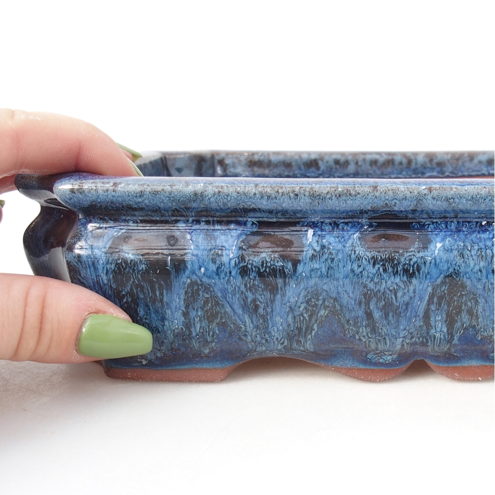 Schale 21,5 x 26,5 x 4 cm blau-weiß