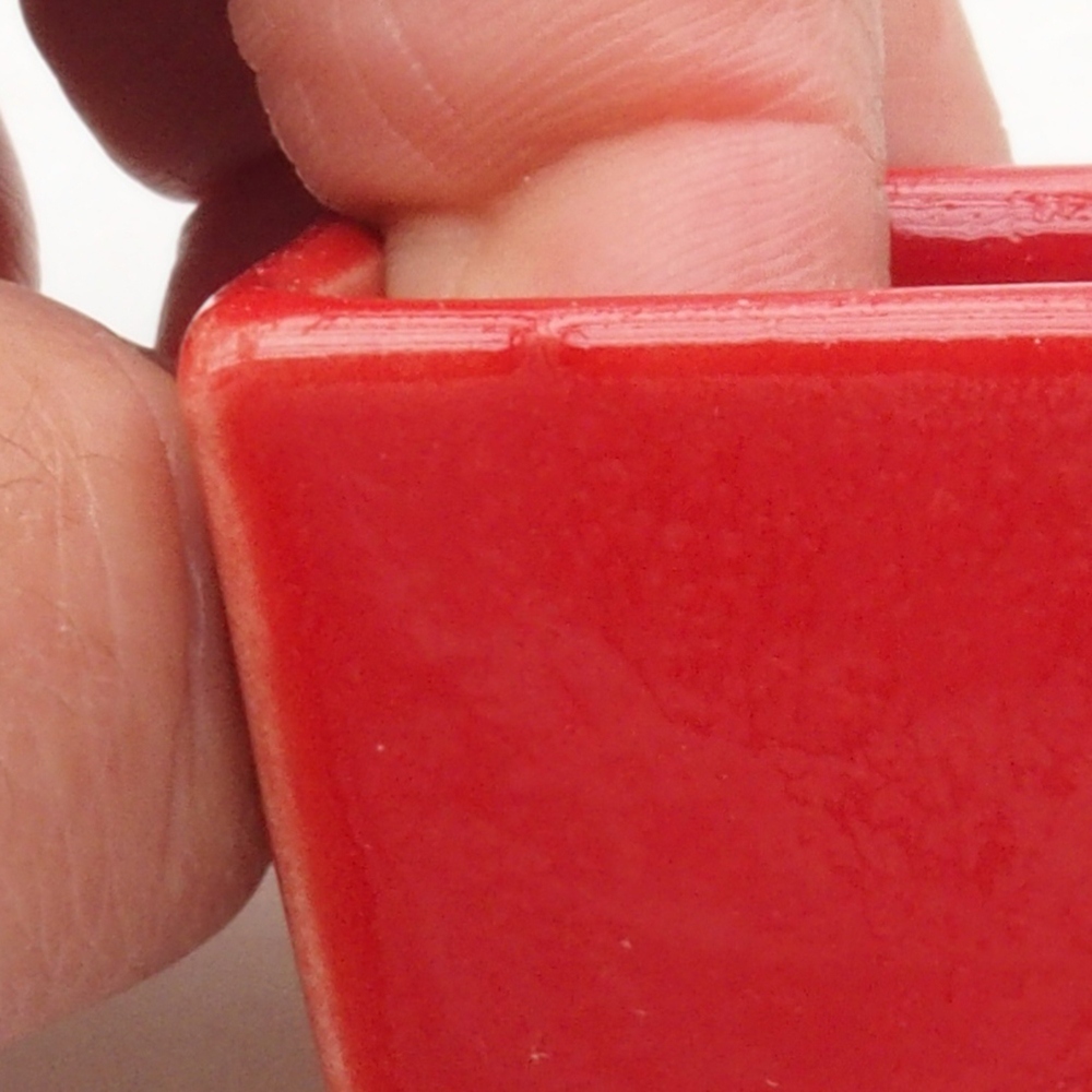 Mini-Bonsaischale 3,5 x 3,5 x 3 cm, Farbe rot
