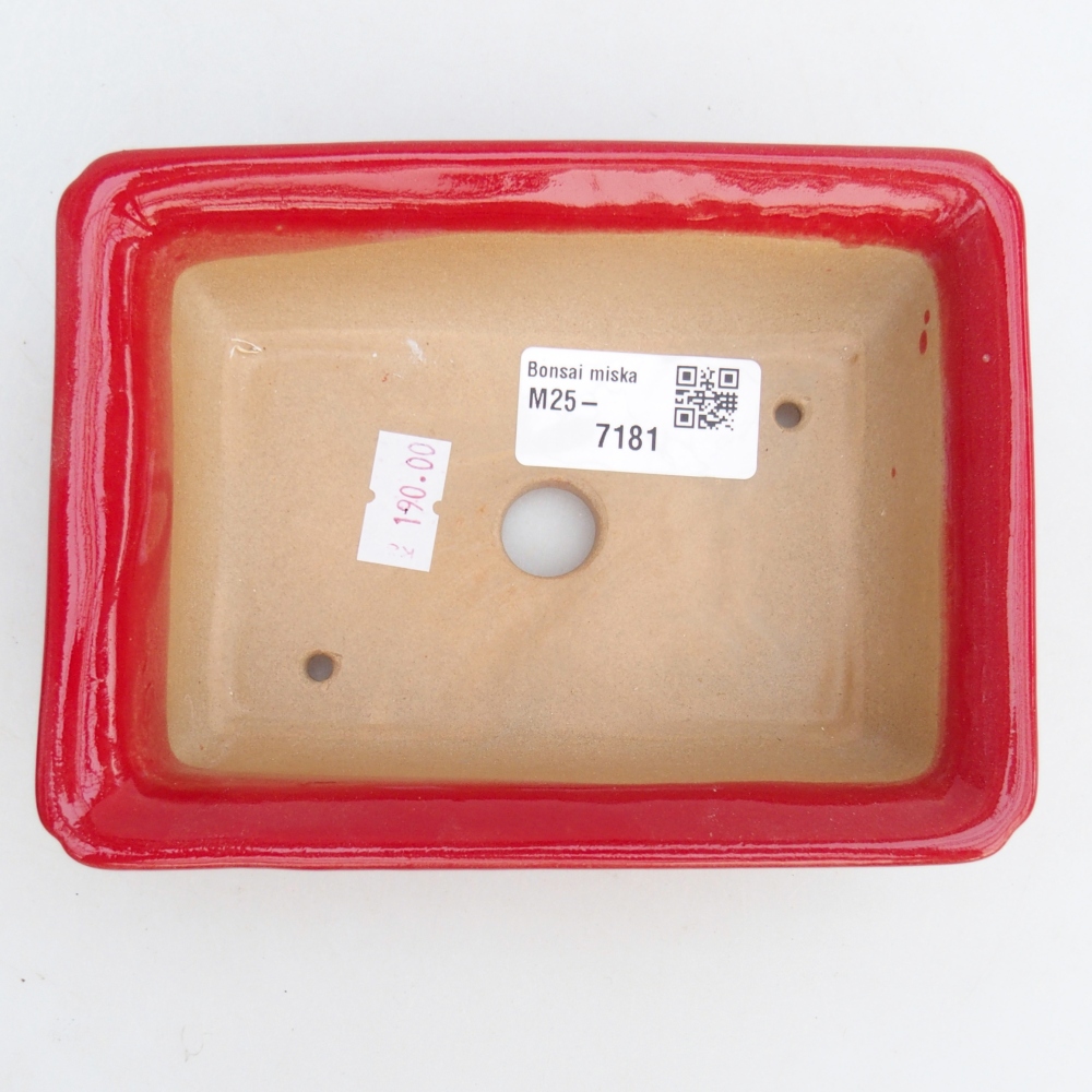 Bonsaischale aus Keramik 14 x 10,5 x 4 cm, Farbe rot
