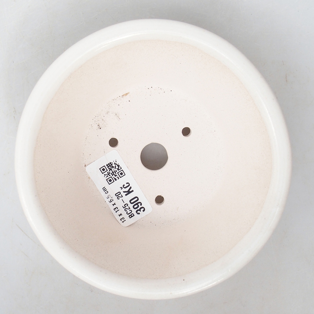 Bonsaischale aus Keramik 13 x 13 x 6 cm, Farbe weiß