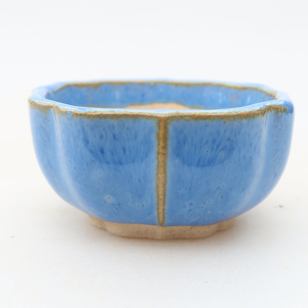 Keramik-Bonsai-Schale, 5,5 x 5,5 x 3 cm, Farbe: Blau